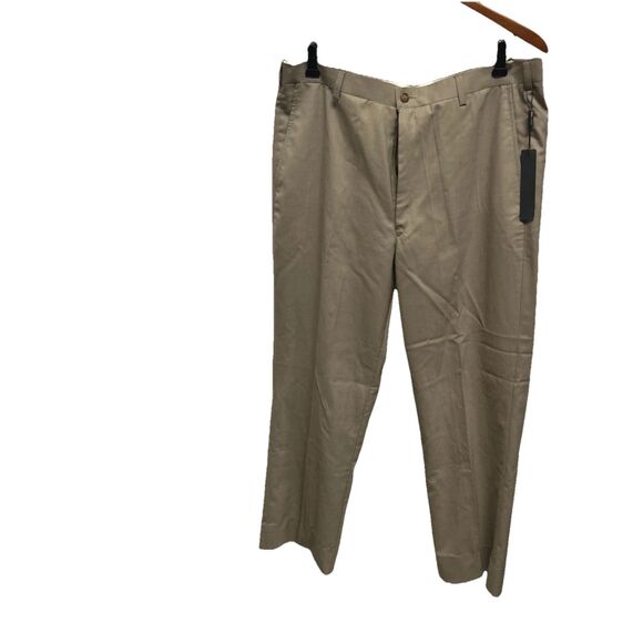 Tricots St. Raphael Dress Pants Men's 36 X 28 Beige Flat Front Slash Pocket